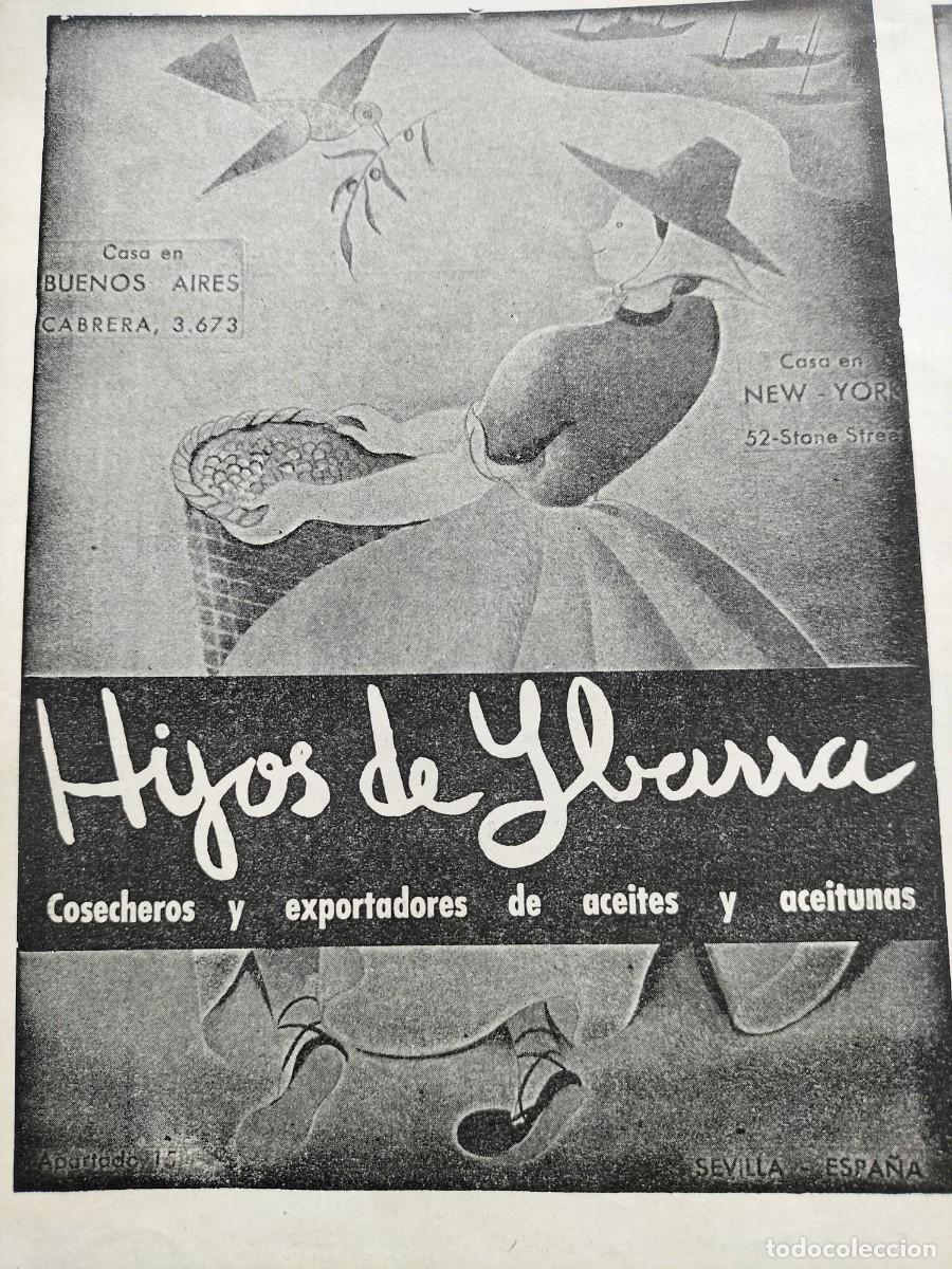 Collection Magazines and Newspapers: HIJOS YBARRA COSECHEROS SEVILLA ACEITUNAS /TRACTORES CATERPILLAR ALBERTO MAGNO SEVILLA HOJA 1938