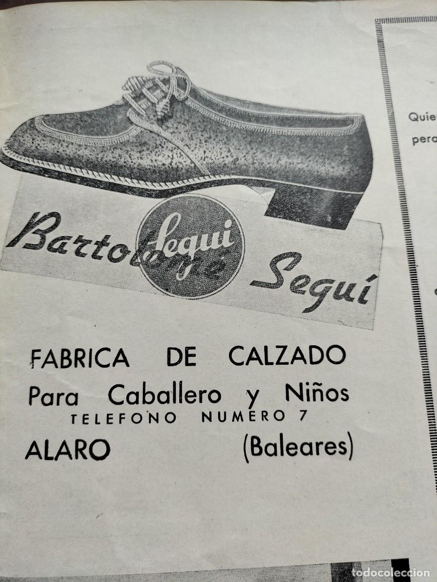 Collezionismo di Riviste e Giornali: FABRICA CALZADOS BARTOLOME SEGUI ALARO BALEARES / GAS Y ELECTRICIDAD MALLORCA PALMAHOJA REVISTA 1938
