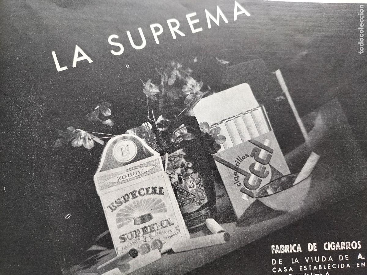 Collezionismo di Riviste e Giornali: FABRICA CIGARROS CIGARRILLOS LA SUPREMA VIUDA DE A.ESPINOSA SANTA CRUZ TENERIFE CANARIAS A&Ntilde;O 1938