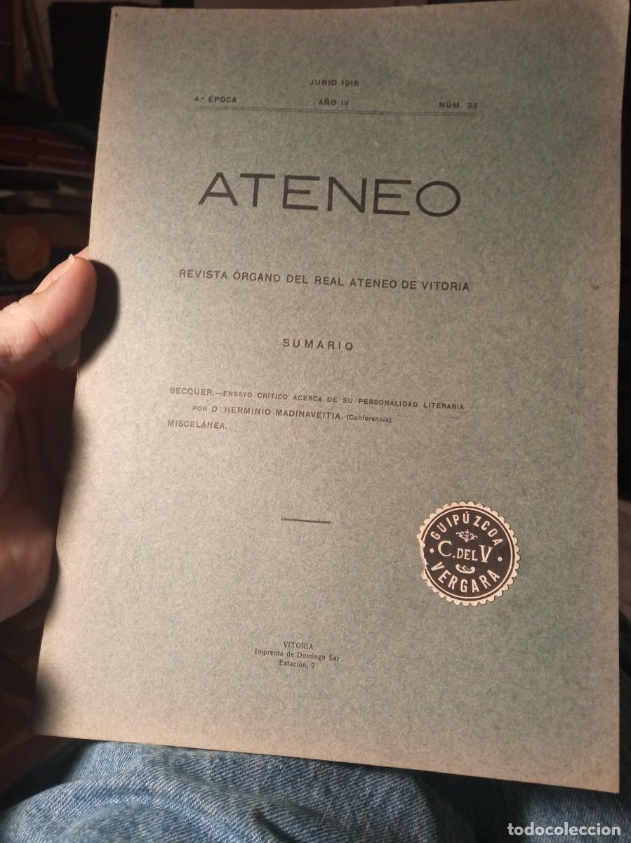 Collezionismo di Riviste e Giornali: Revista Ateneo No 33, 1916 Vitoria