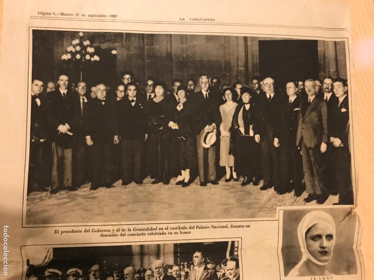 Coleccionismo de revistas y peri&oacute;dicos: LA VANGUARDIA. Fragmento de 27 de septiembre de 1932. Companys. Aza&ntilde;a.