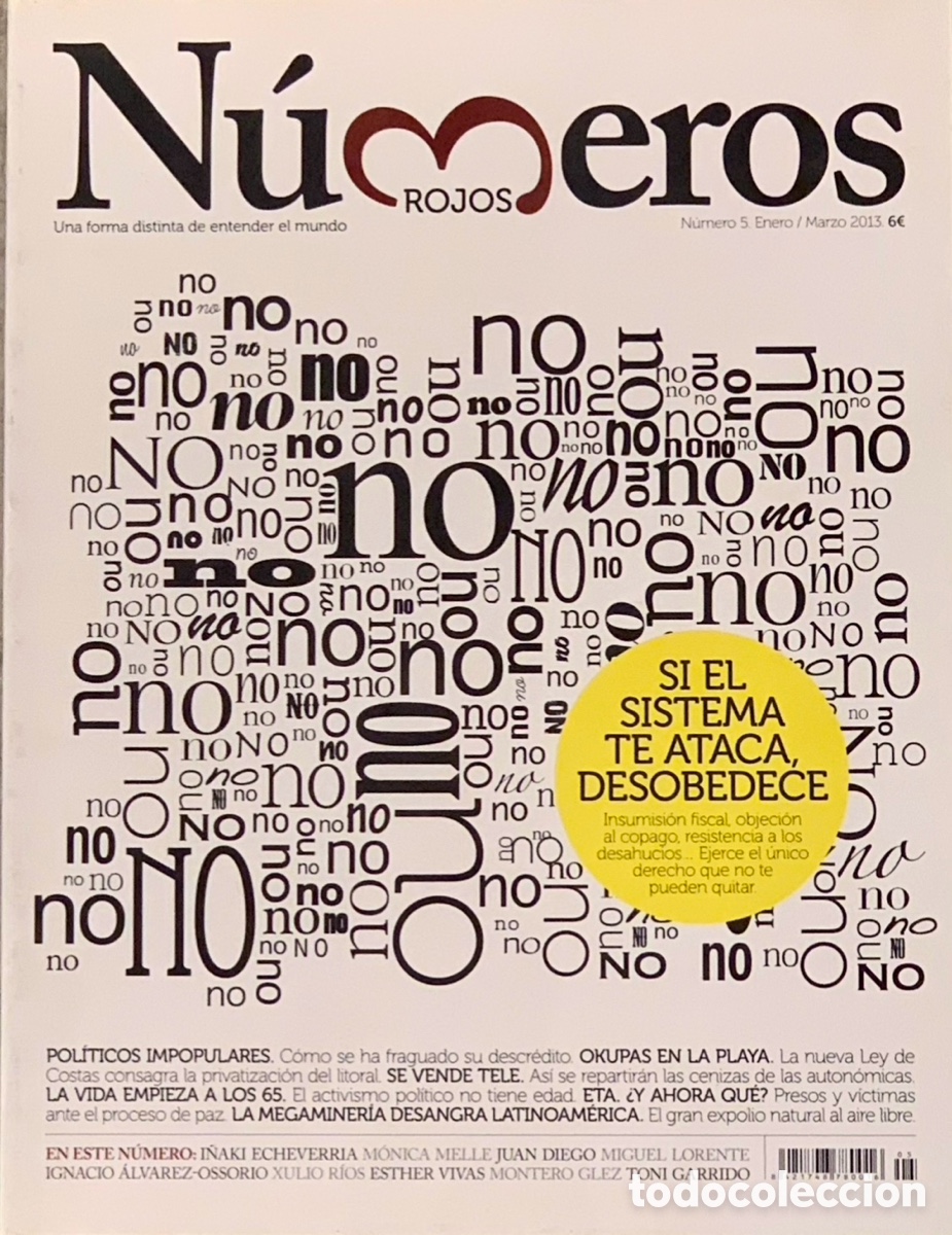 Coleccionismo de revistas y peri&oacute;dicos: Revista. N&uacute;meros Rojos. N&ordm; 5. Si el sistema te ataca desobedece. 2013.