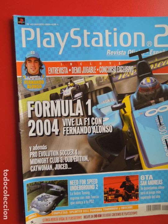Coleccionismo de Revistas y Peri&oacute;dicos: PLAYSTATION -2- MAGAZINE - ESPA&Ntilde;A - N&ordm; 43. AGOSTO 2004 - FORMULA 1 2004- FERNANDO ALONSO