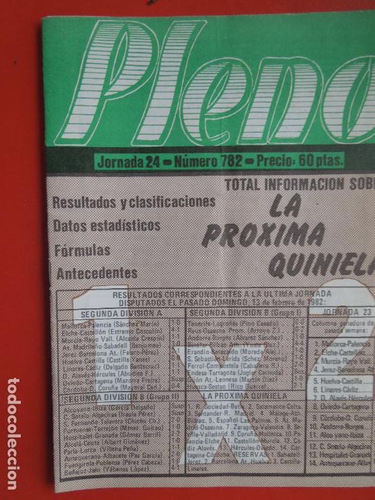Coleccionismo de Revistas y Peri&oacute;dicos: PLENO REVISTA TECNICA PARA QUINIELAS TEMPORADA 83/84 N&ordm; 782 JORNADA 24 - DATOS ESTADISTICOS