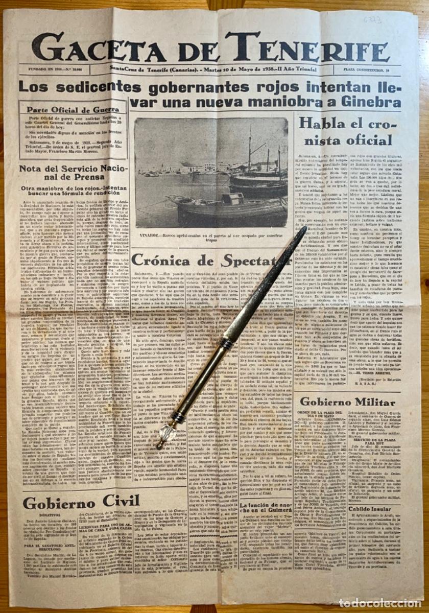 Sammeln von Zeitschriften und Zeitungen: GUERRA CIVIL- SANTA CRUZ TENERIFE- GACETA- PERIODICO- 1938