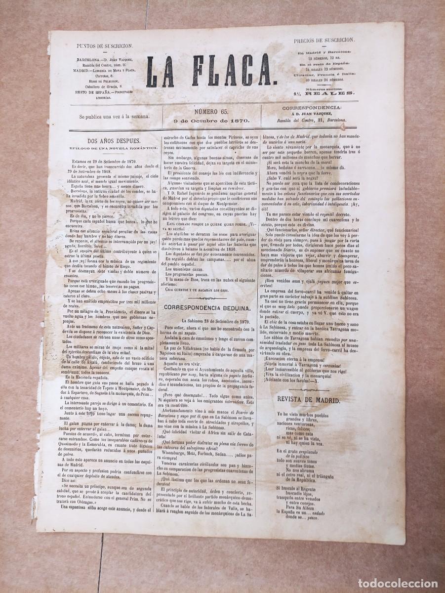 la flaca - periodico satirico - 1870 - numero 6 - Compra venta en  todocoleccion