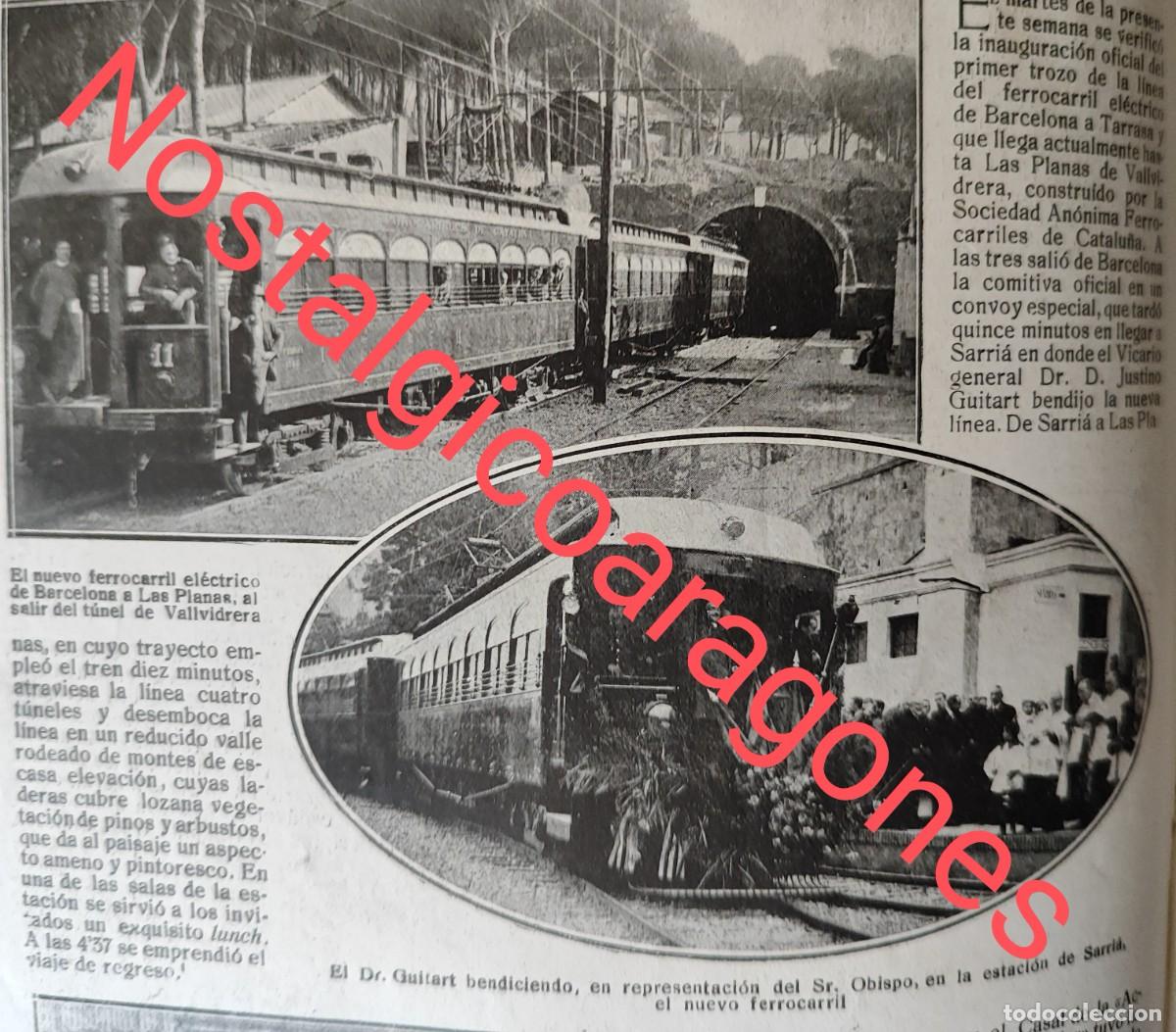 Collectionnisme de Revues et Journaux: inauguraci&oacute;n trozo ferrocarril Barcelona Tarrasa Las Planas foto revista pri siglo XX 191Q