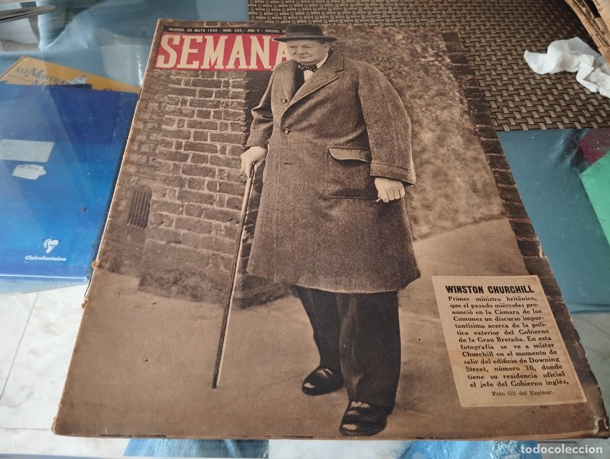 Coleccionismo de Revistas y Peri&oacute;dicos: REVISTA SEMANA 30 MAYO DE 1944 NUMERO 223 WINSTON CHURCHILL