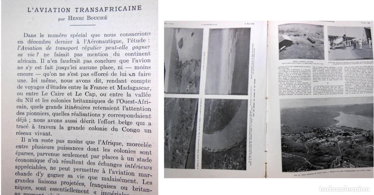 Coleccionismo de Revistas y Peri&oacute;dicos: L'AVIATION TRANSAFRICAINE. 1931. L'Illustration. Henri BOUCH&Eacute;