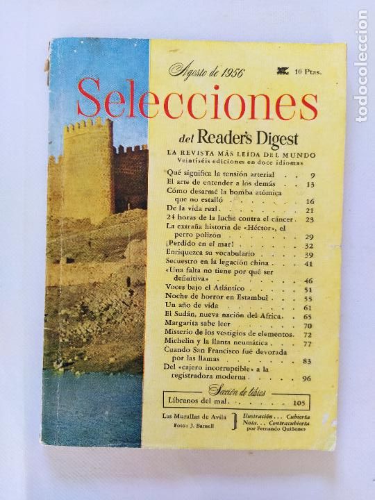 Coleccionismo de Revistas y Peri&oacute;dicos: SELECCIONES DEL READER'S DIGEST N&ordm; 189 - AGOSTO DE 1956 (299)