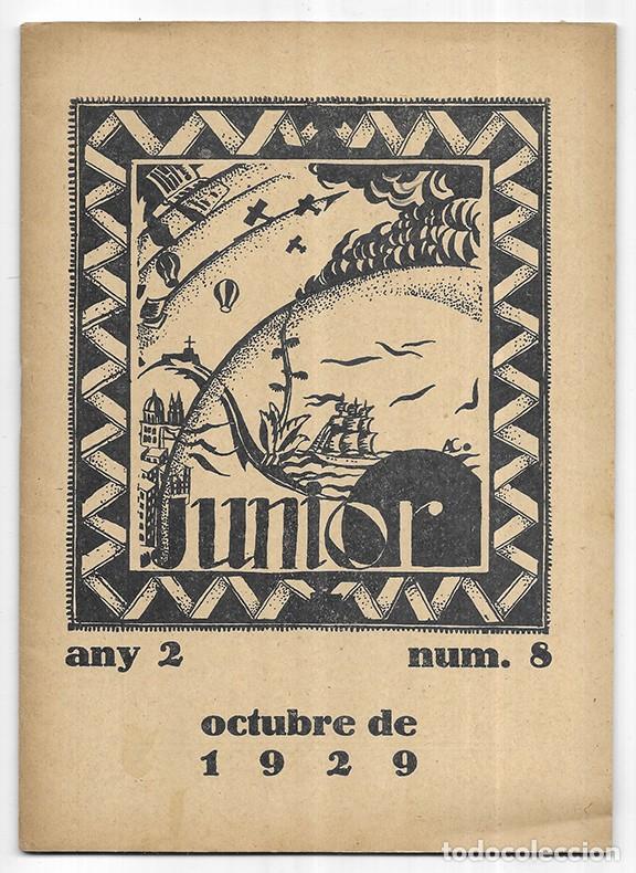 Coleccionismo de Revistas y Peri&oacute;dicos: Junior n&ordm; 8 Revista portaveu dels alumnes de la M&uacute;tua Escolar Banquerna. Octubre de 1929