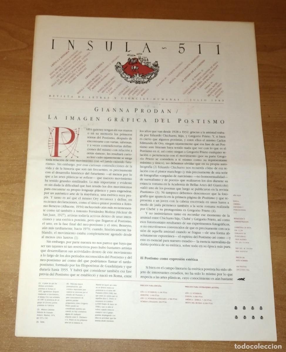 Colecionismo de Revistas e Jornais: &Iacute;NSULA 511, 1989 - DOSIER: EL POSTISMO, II / LOS INTELECTUALES REPUBLICANOS / OCTAVIO PAZ