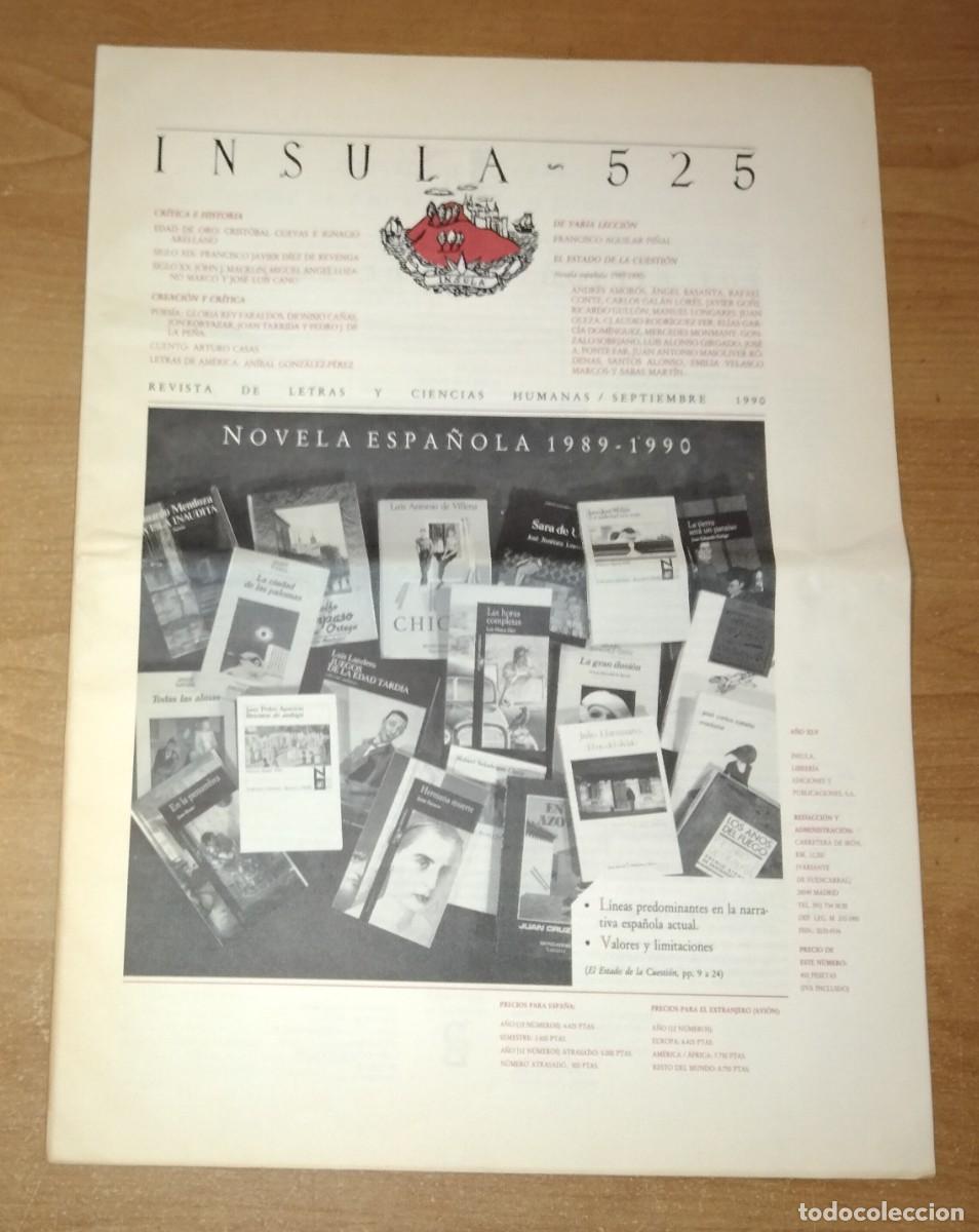 Colecionismo de Revistas e Jornais: &Iacute;NSULA 525, 1990 - DOSIER: NOVELA ESPA&Ntilde;OLA, 1989-1990 / RAM&Oacute;N P&Eacute;REZ DE AYALA