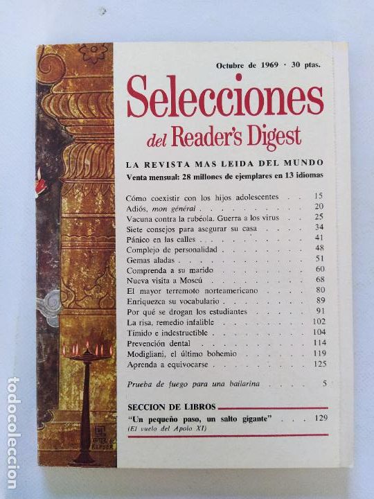 Collection Magazines and Newspapers: SELECCIONES DEL READER'S DIGEST N&ordm; 347 - OCTUBRE DE 1969 (299)