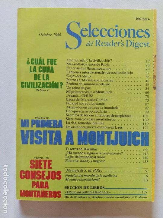 Collection Magazines and Newspapers: SELECCIONES DEL READER'S DIGEST N&ordm; 479 - OCTUBRE DE 1980 (299)
