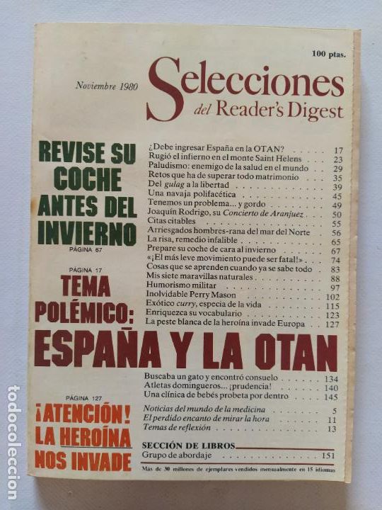 Collection Magazines and Newspapers: SELECCIONES DEL READER'S DIGEST N&ordm; 480 - NOVIEMBRE DE 1980 (299)