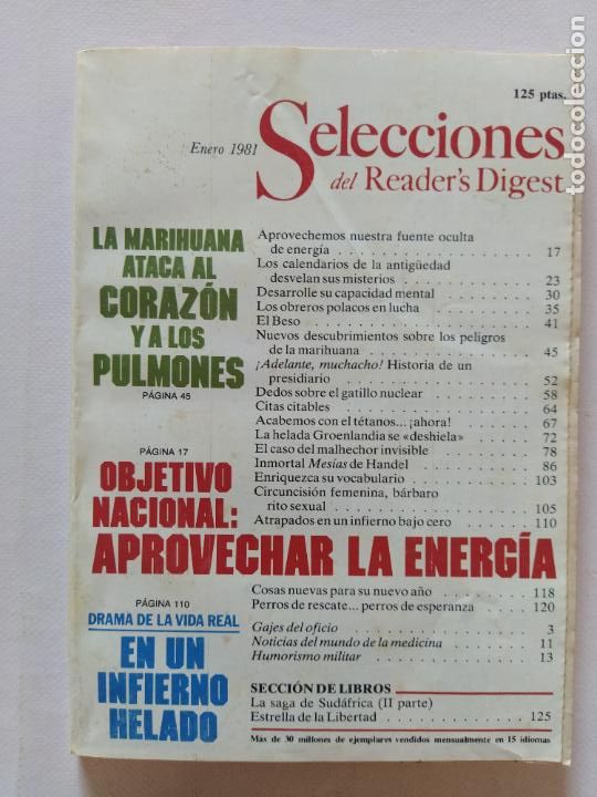 Collection Magazines and Newspapers: SELECCIONES DEL READER'S DIGEST N&ordm; 482 - ENERO DE 1981 (299)