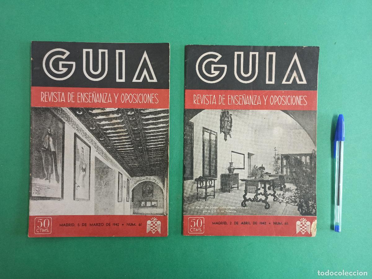 Coleccionismo de revistas y peri&oacute;dicos: Lote de 2 Revistas Guia. Revista de Ense&ntilde;anza y Oposiciones. 1942.