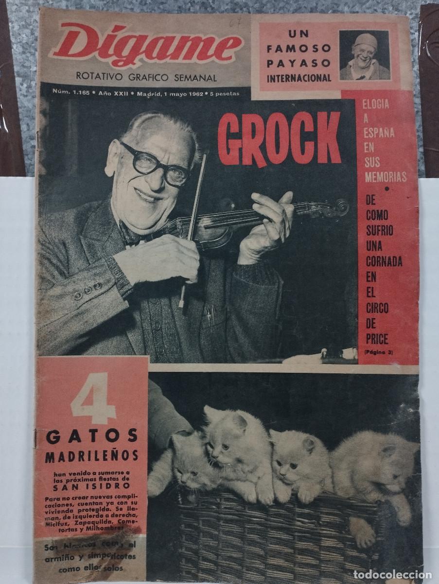 Coleccionismo de Revistas y Peri&oacute;dicos: REVISTA DIGAME A&Ntilde;O 1962 GROCK EL PAYASO MONUMENTO BENAVENTE BELMONTE CHAPLIN CAMPO DE CRIPTANA