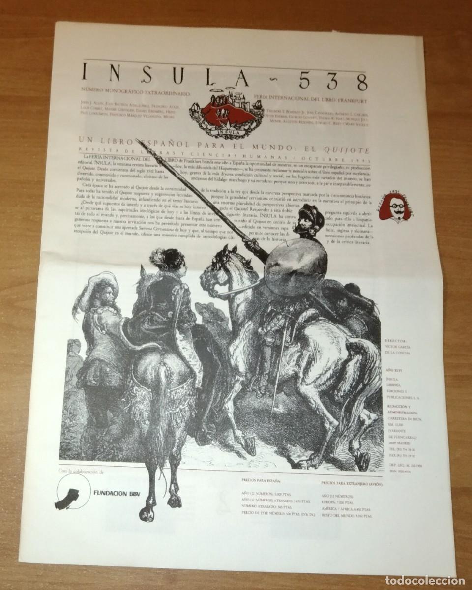 Coleccionismo de revistas y peri&oacute;dicos: &Iacute;NSULA 538, 1991 - MONOGR&Aacute;FICO: EL 'QUIJOTE', UN LIBRO ESPA&Ntilde;OL PARA EL MUNDO