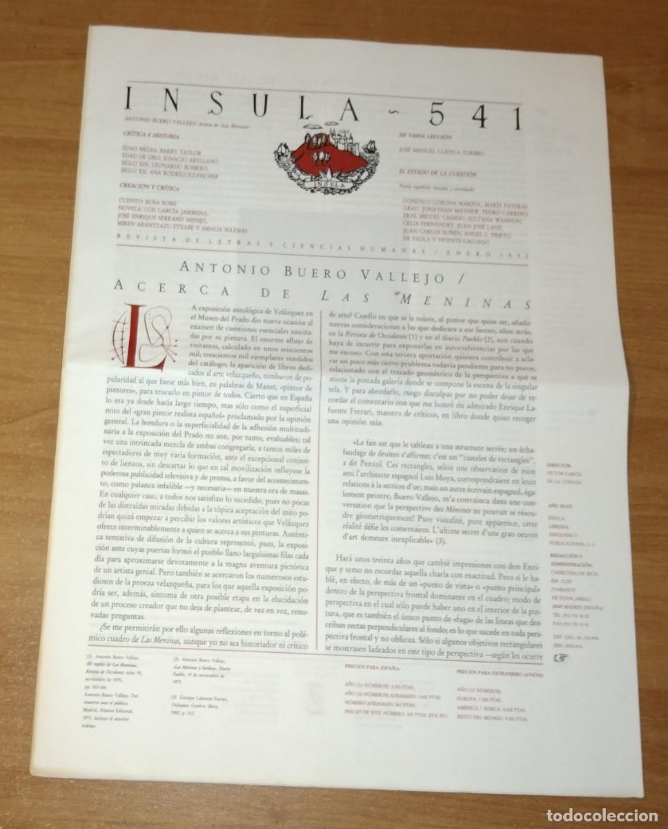Colecionismo de Revistas e Jornais: &Iacute;NSULA 541, 1992 - DOSIER: POES&Iacute;A ESPA&Ntilde;OLA: RESCATES Y NOVEDADES