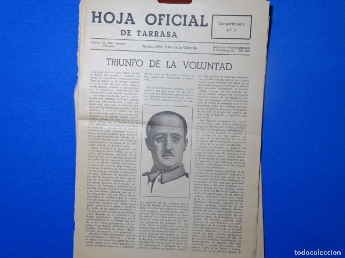 Collection Magazines and Newspapers: 7 HOJAS SUELTAS HOJA OFICIAL TARRASA AGOSTO 1939.