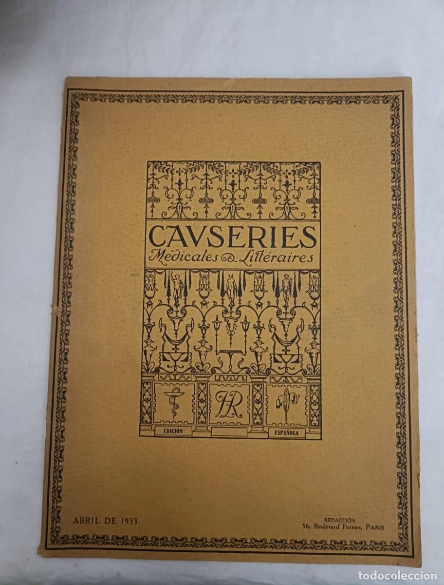Coleccionismo de Revistas y Peri&oacute;dicos: Causeries, M&eacute;dicales y Litt&eacute;raires. Abril de 1933. Edici&oacute;n Espa&ntilde;ola.