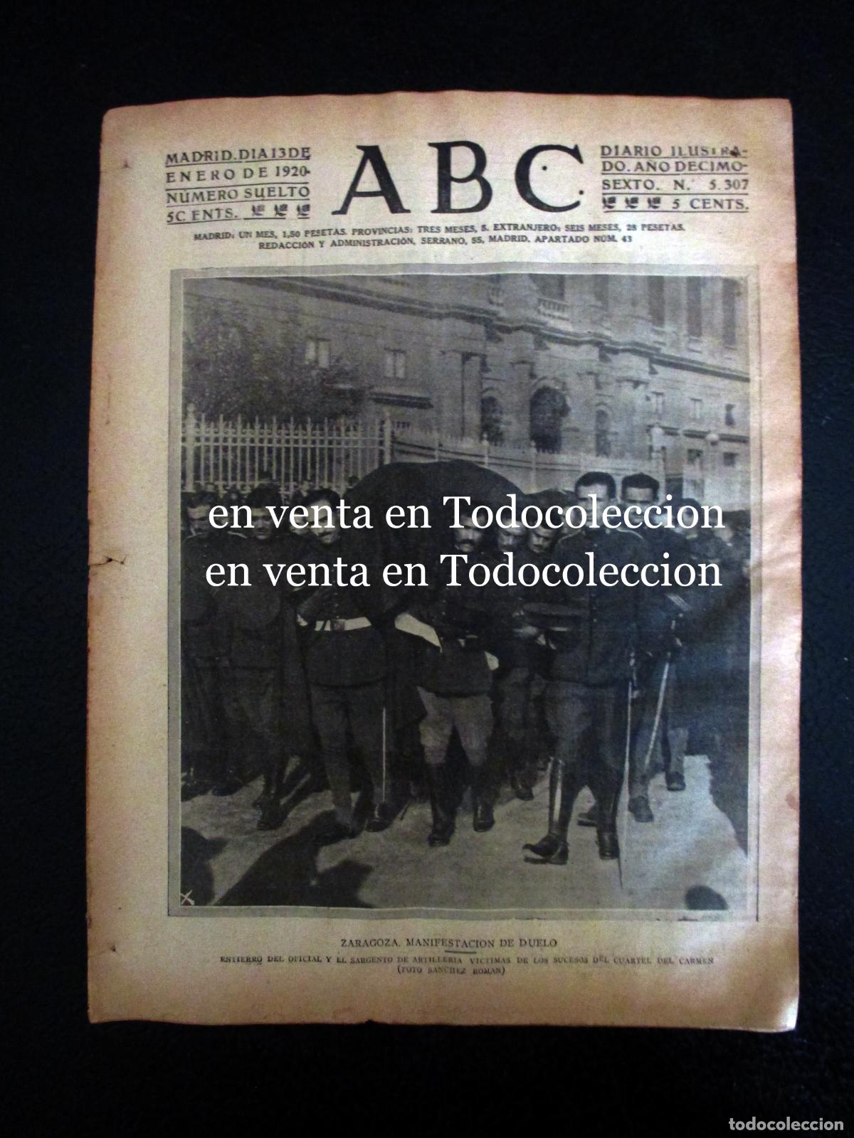 Coleccionismo de Revistas y Peri&oacute;dicos: LOTE 23 ABC. 1920. LOTE. GUIP&Uacute;ZCOA, MELILLA, CATALU&Ntilde;A, MADRID, ZARAGOZA, ALEMANIA, FRANCIA.