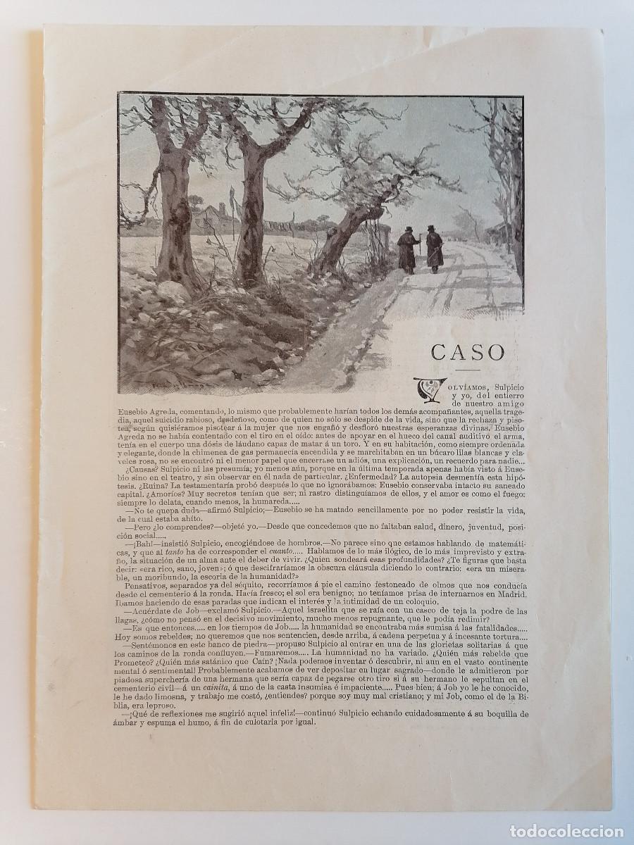 Coleccionismo de Revistas y Peri&oacute;dicos: Recorte de prensa 1902 - Caso, relato de Emilia Pardo Baz&aacute;n - dibujos M&eacute;ndez Bringa