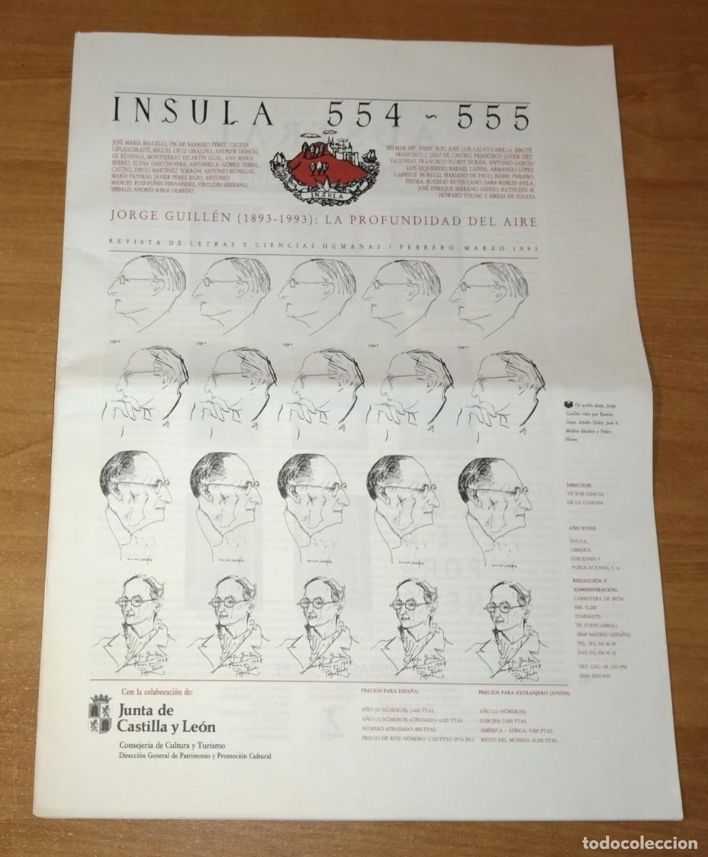 Colecionismo de Revistas e Jornais: &Iacute;NSULA 554-555, 1993 - MONOGR&Aacute;FICO: JORGE GUILL&Eacute;N