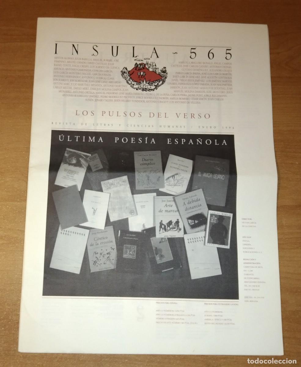 Colecionismo de Revistas e Jornais: &Iacute;NSULA 565, 1994 - MONOGR&Aacute;FICO: &Uacute;LTIMA POES&Iacute;A ESPA&Ntilde;OLA