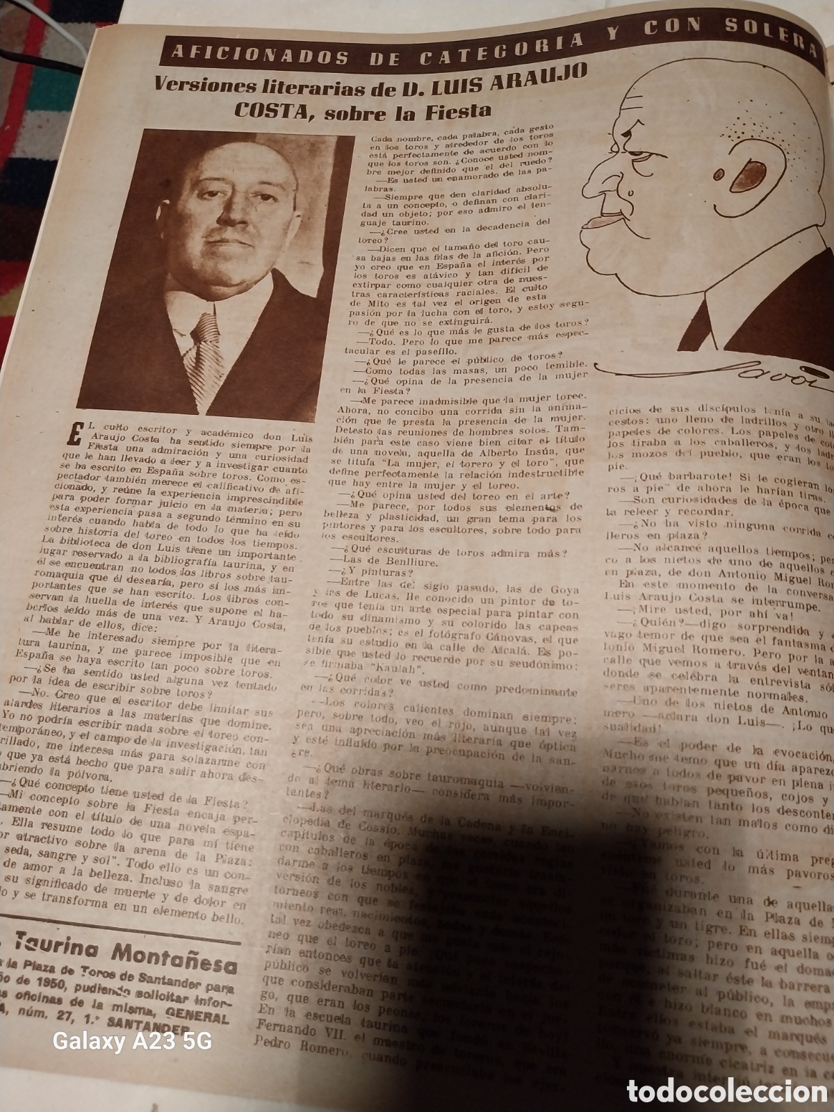 Sammeln von Zeitschriften und Zeitungen: REVISTA 1949 LUIS ARAUJO COSTA. BENAMARILLO. EL EPIGRAMA TAURINO. EUGENIO LUCAS EL ARTE Y LOS TOROS