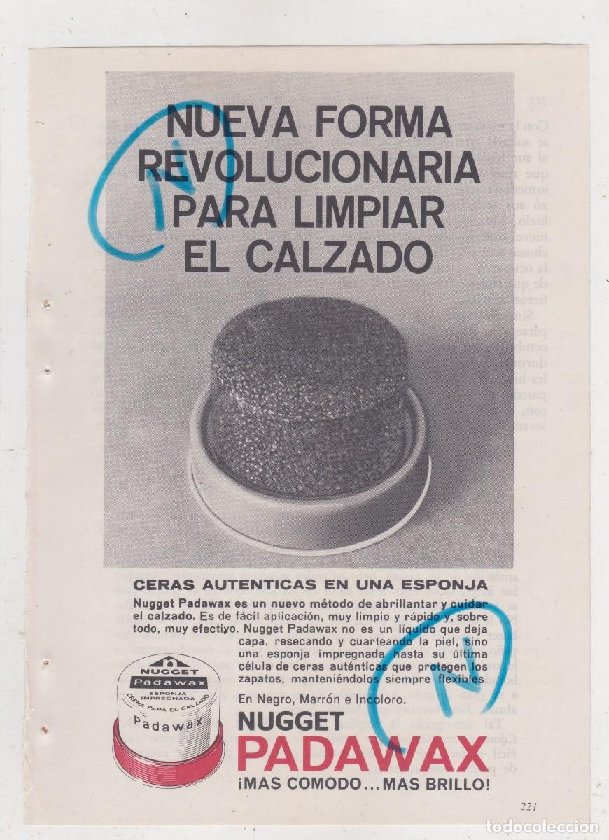 Coleccionismo de revistas y peri&oacute;dicos: PUBLICIDAD 1964. ANUNCIO NUGGET PADAWAX. ESPONJA IMPREGNADA