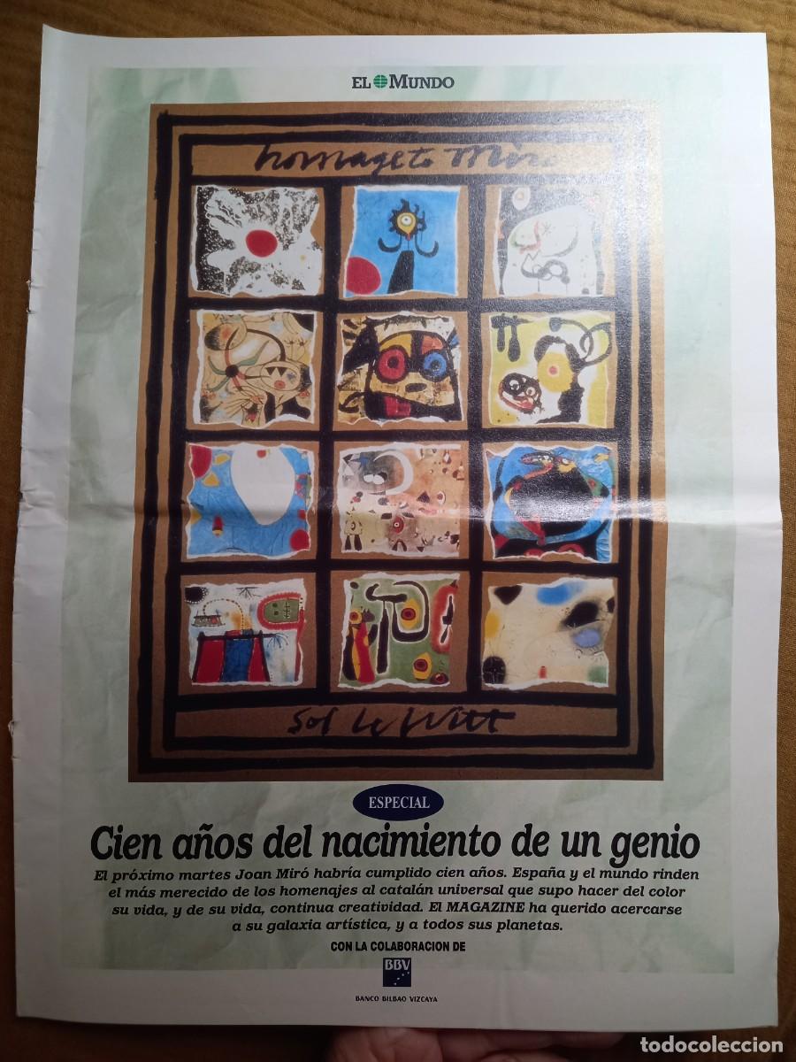 Coleccionismo de Revistas y Peri&oacute;dicos: JOAN MIRO. SUPLEMENTO ESPECIAL 16 PAGS. DE EL MUNDO EN EL CENTENARIO DE SU NACIMIENTO. ABRIL 1983