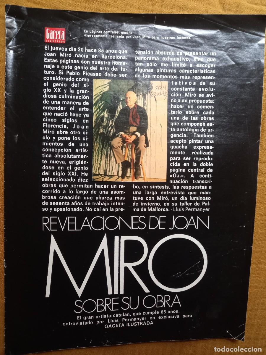 Coleccionismo de Revistas y Peri&oacute;dicos: JOAN MIRO. SUPLEMENTO ESPECIAL 12 PAGS. DE GACETA ILUSTRADA, ABRIL 1978