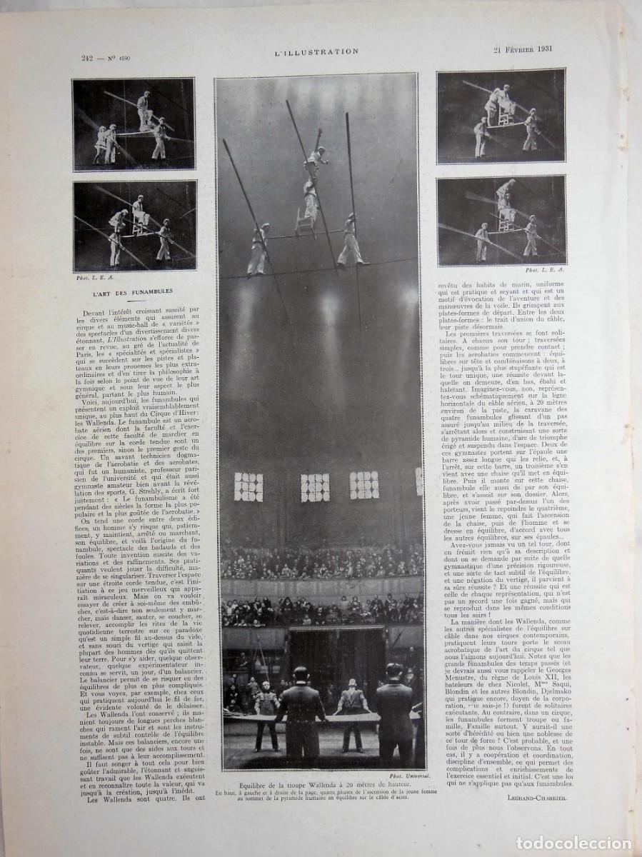 Coleccionismo de Revistas y Peri&oacute;dicos: L'ART DES FUNAMBULES. 1931. L'Illustration. LEGRAND CHABRIER (texto)