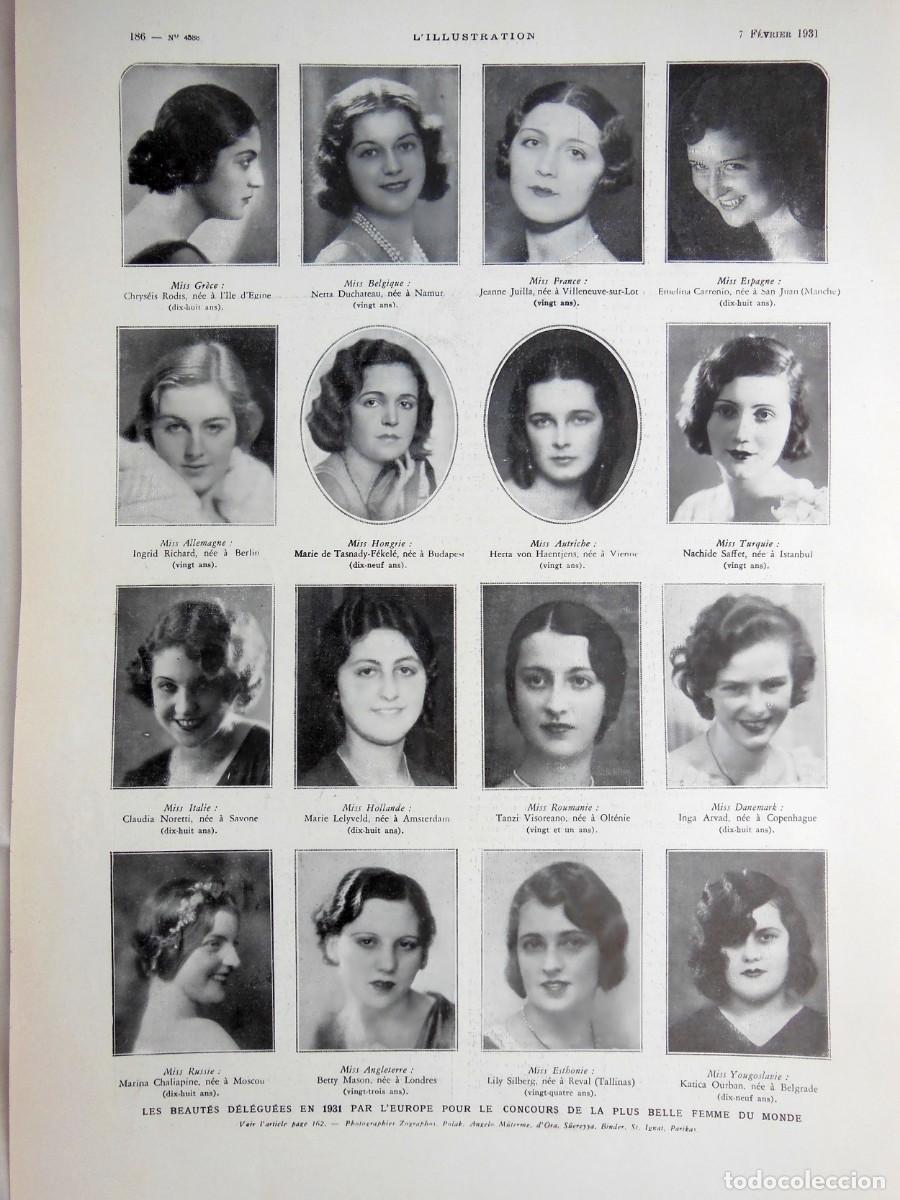 Coleccionismo de Revistas y Peri&oacute;dicos: LES BEAUT&Eacute;S D&Eacute;L&Eacute;GU&Eacute;ES EN 1931 PAR L'EUROPE POUR LE CONCOURS DE LA PLUS BELLE FEMME DU MONDE. 1931. L
