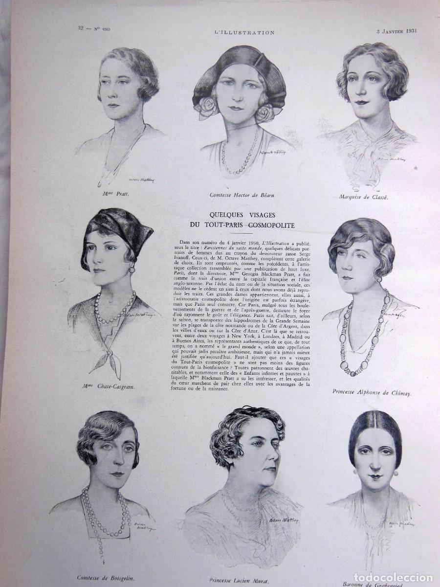Coleccionismo de Revistas y Peri&oacute;dicos: QUELQUES VISAGES DU TOUT PARIS COSMOPOLITE. 1931. L'Illustration.
