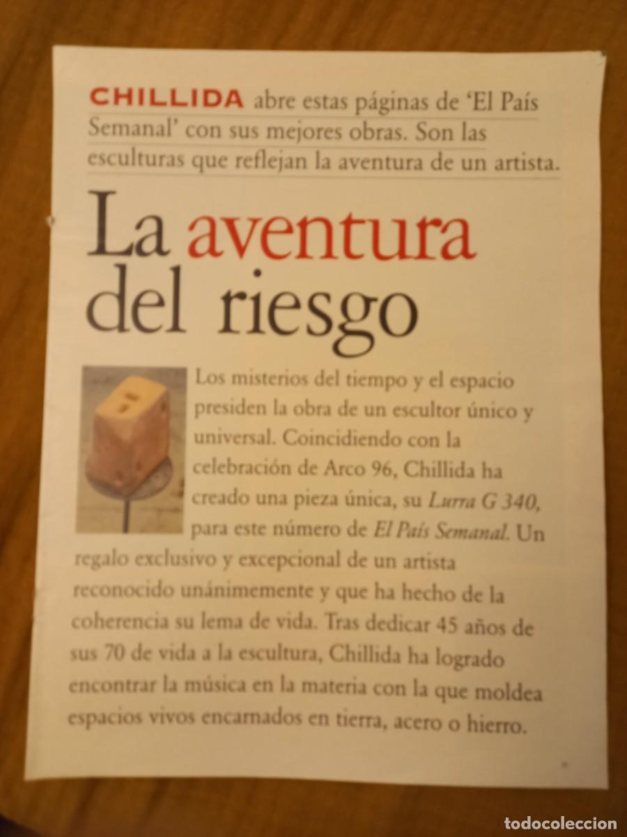 Coleccionismo de Revistas y Peri&oacute;dicos: CHILLIDA, LA AVENTURA DEL RIESGO. SEPARATA 20 PAGINAS EXTRAIDA DE EL PAIS SEMANAL, FEBRERO 1996