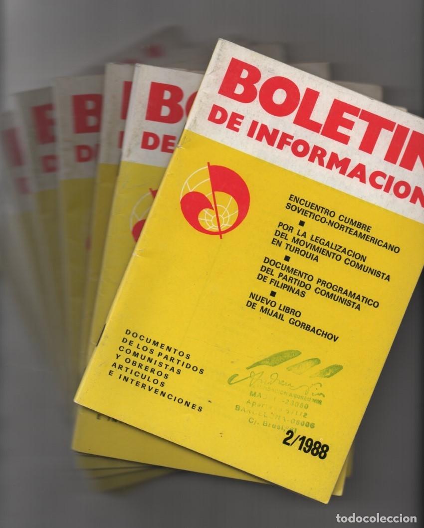 Collectionnisme de Revues et Journaux: Bolet&iacute;n de informaci&oacute;n. Documentos de los partidos comunistas y obreros. 8 n&uacute;meros de 1988
