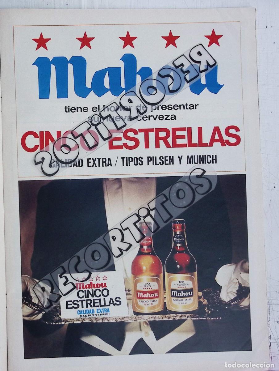 Coleccionismo de revistas y peri&oacute;dicos: MAHOU cerveza anuncio publicidad cinco estrellas 1969