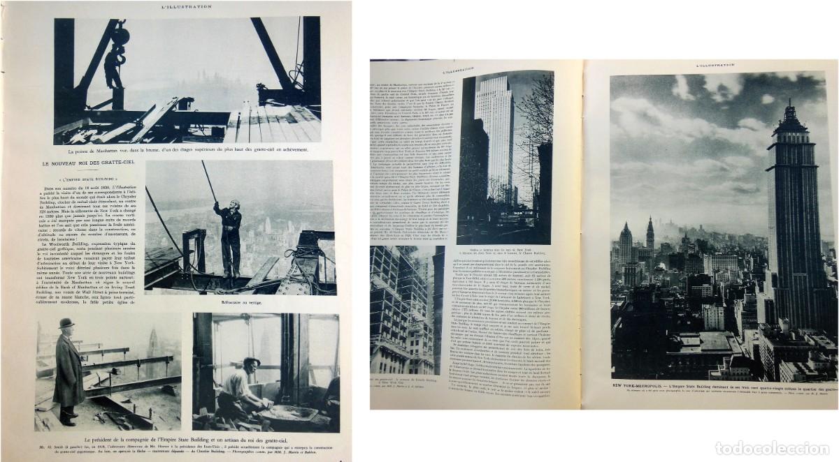 Collezionismo di Riviste e Giornali: LE NOUVEAU ROI DES GRATTE-CIEL. L'EMPIRE STATE BUILDING. 1931. L'Illustration. Jean MARTIN (texte),