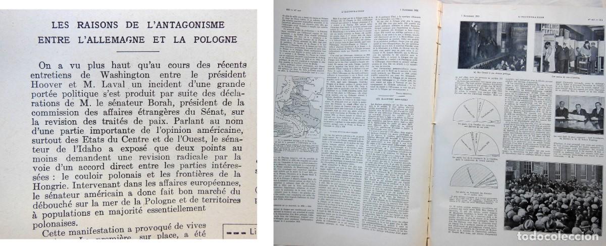 Collezionismo di Riviste e Giornali: LES RAISONS DE L'ANTAGONISME ENTRE L'ALLEMAGNE ET LA POLOGNE. 1931. L'Illustration. Pierre BRUNEAU