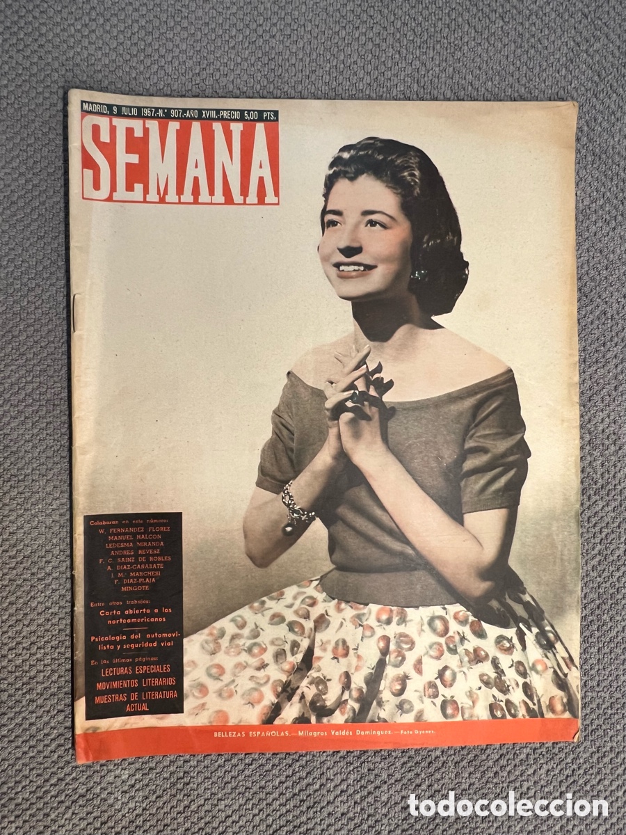 Coleccionismo de Revistas y Peri&oacute;dicos: SEMANA. Revista No.907 (a.1957) BELLEZAS ESPA&Ntilde;OLAS. Milagros Vald&eacute;s Dom&iacute;nguez