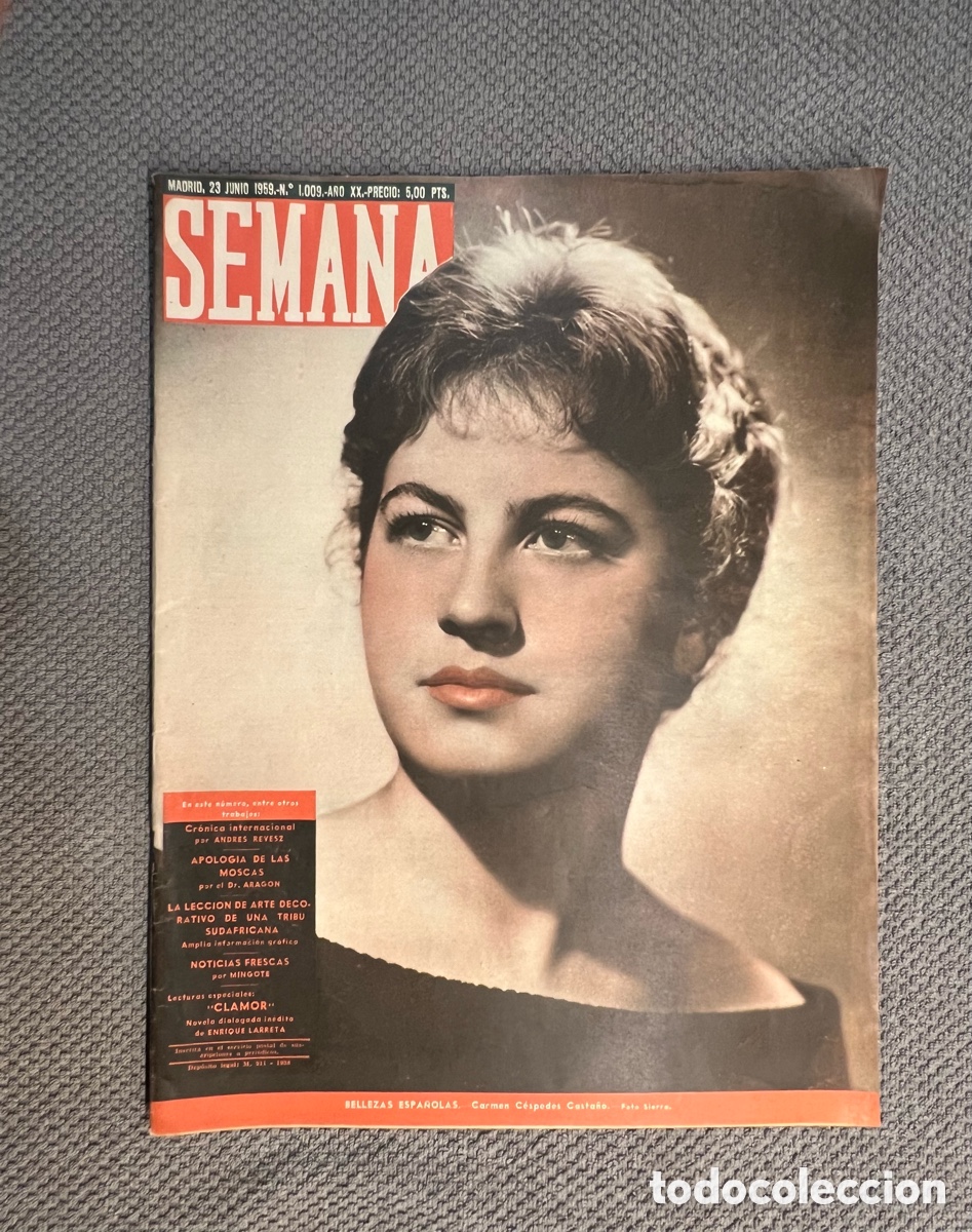 Coleccionismo de Revistas y Peri&oacute;dicos: SEMANA. Revista No.1009 (a.1959) BELLEZAS ESPA&Ntilde;OLAS Carmen Cespedes Casta&ntilde;o