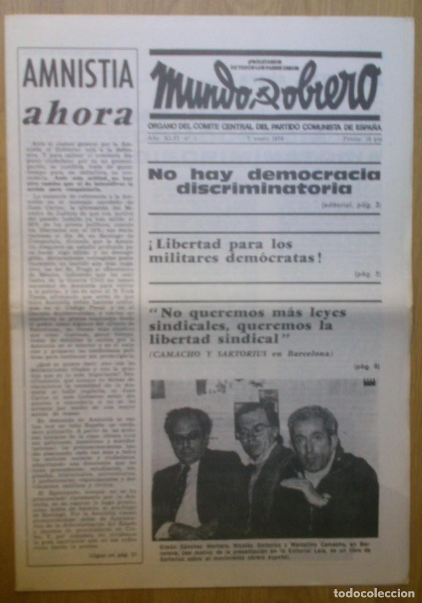 Coleccionismo de Revistas y Peri&oacute;dicos: PERIODICO MUNDO OBRERO N&ordm; 1 - A&Ntilde;O XLVI (ORGANO DEL COMITE CENTRAL DEL PARTIDO COMUNISTA DE ESPA&Ntilde;A)
