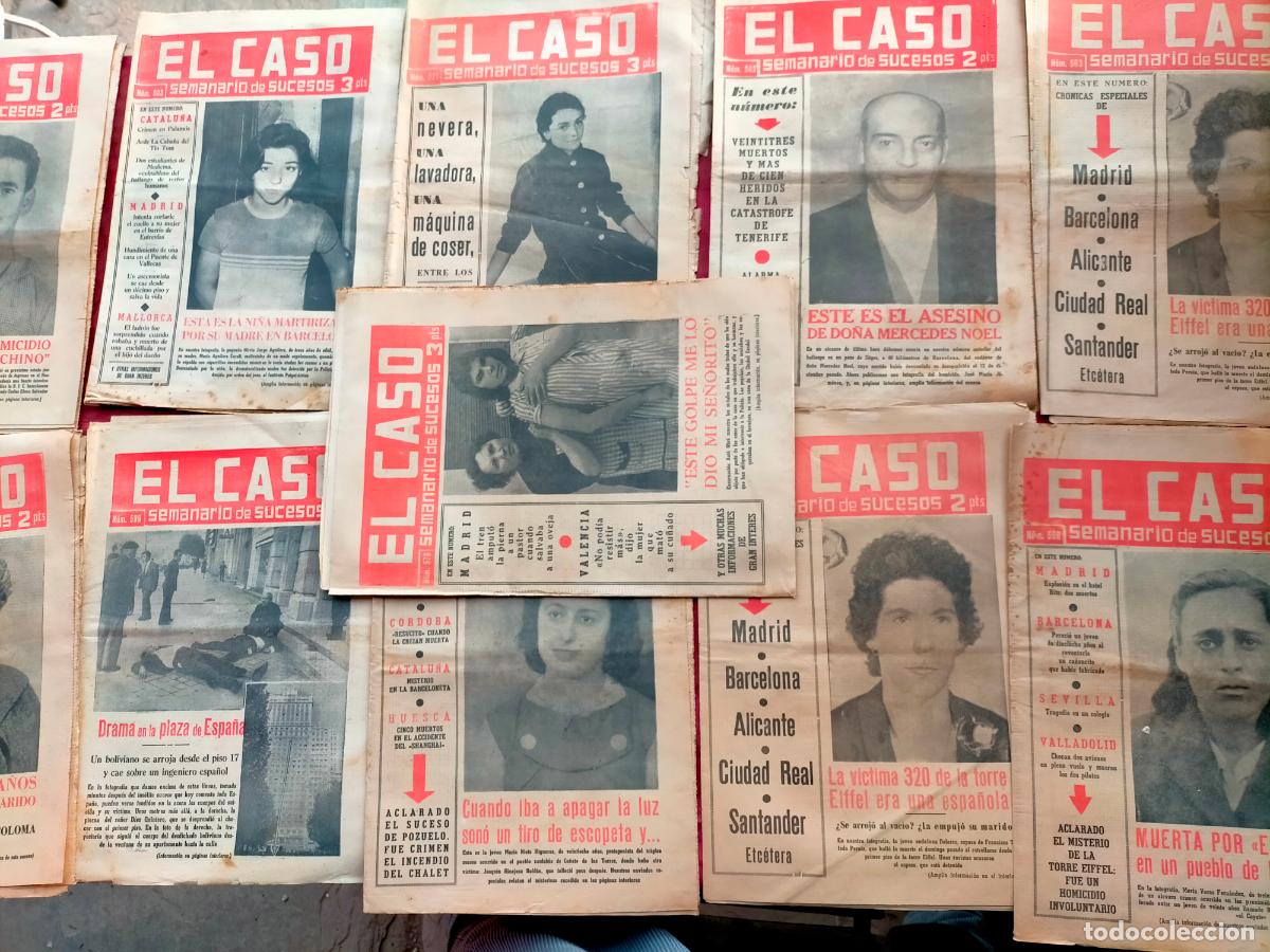 Sammeln von Zeitschriften und Zeitungen: Lote revistas El Caso semanario popular de sucesos muerte asesinatos A&ntilde;os 60 n&ordm; 576-569-603-599-568+