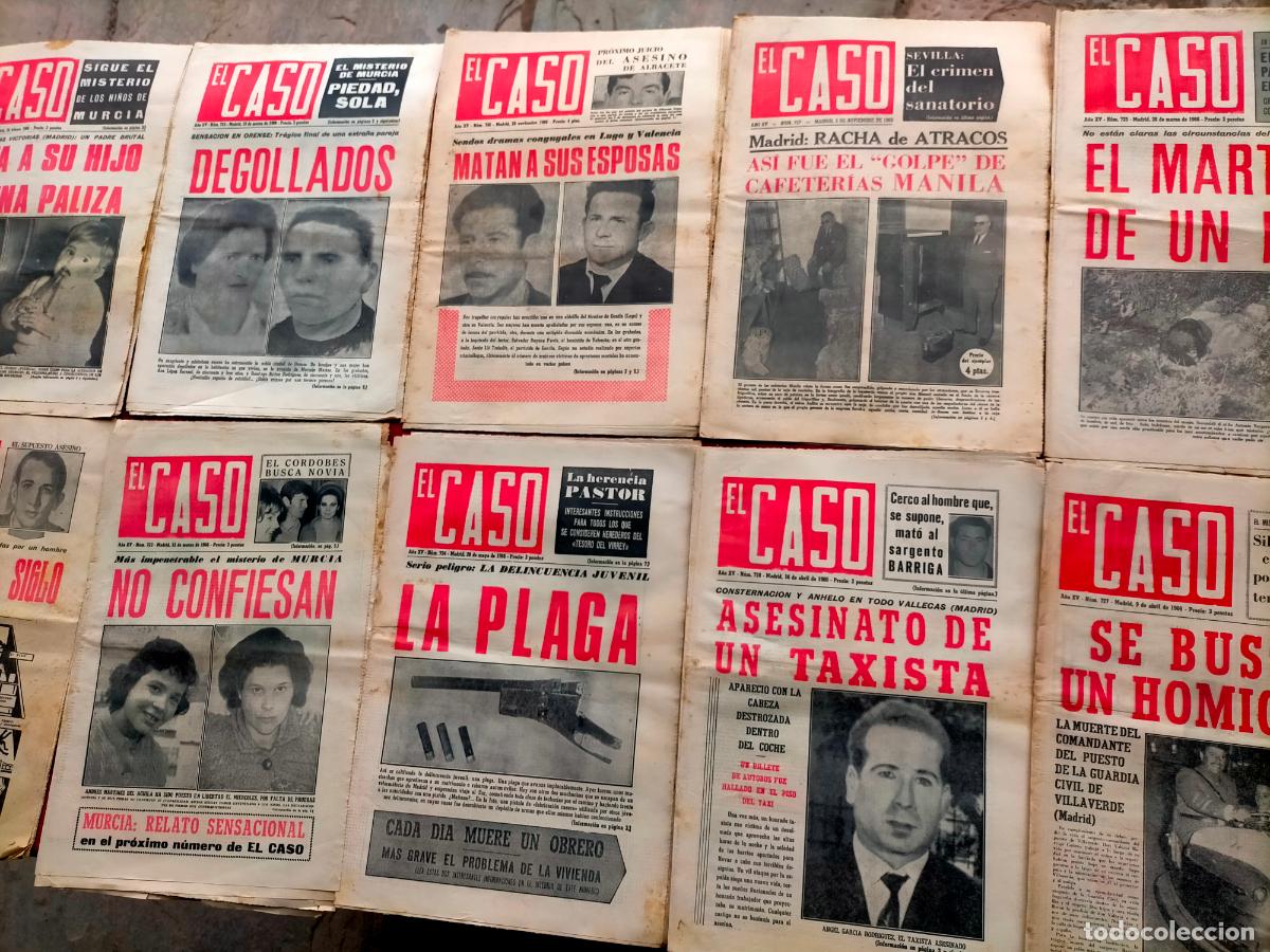 Collectionnisme de Revues et Journaux: Lote revistas El Caso semanario popular sucesos muerte asesinatos A&ntilde;o 1966 n&ordm; 725-727-728-757-734+