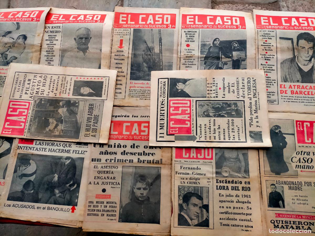 Sammeln von Zeitschriften und Zeitungen: Lote revistas El Caso semanario popular sucesos muerte asesinatos A&ntilde;o 1964 n&ordm;609-610-612-616-617+