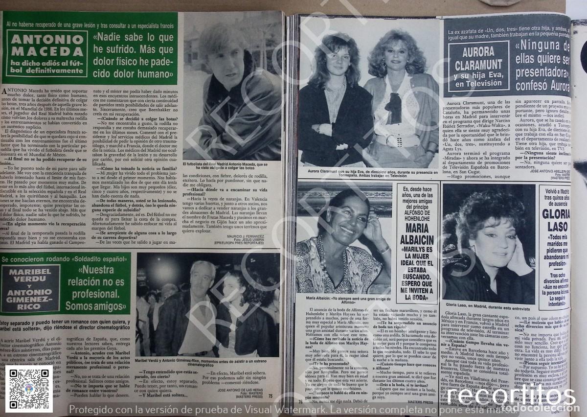 Coleccionismo de revistas y peri&oacute;dicos: 76 GLORIA LASSO MARIBEL VERDU GIMENEZ RICO AURORA CLARAMUNT MARIA ALBAICIN